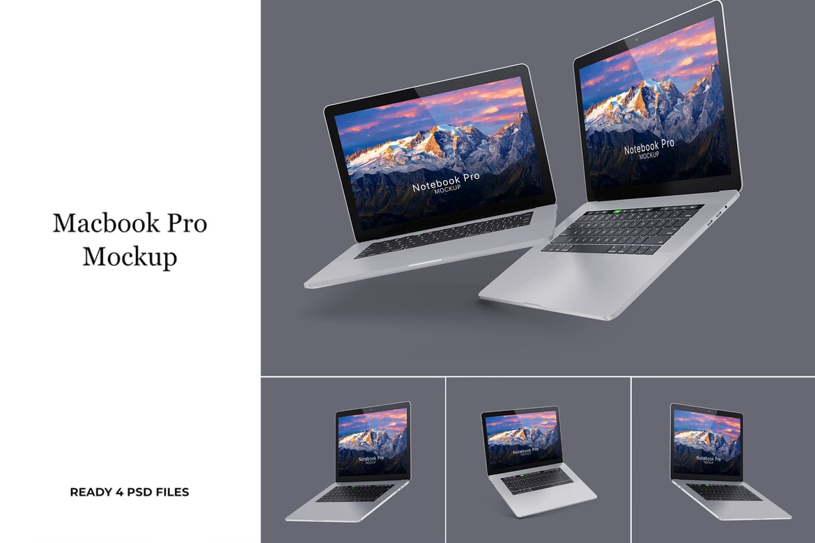 4 Psd MacBook pro - Mockup Vol.2（838950）-技能树